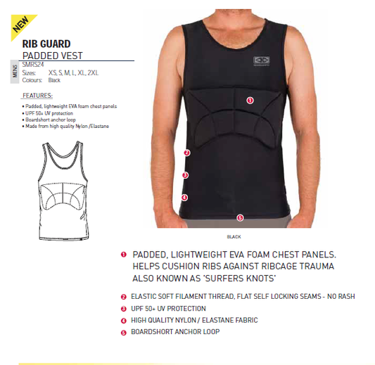 OCEAN & EARTH RIB GUARD PADDED VEST - SINGLET