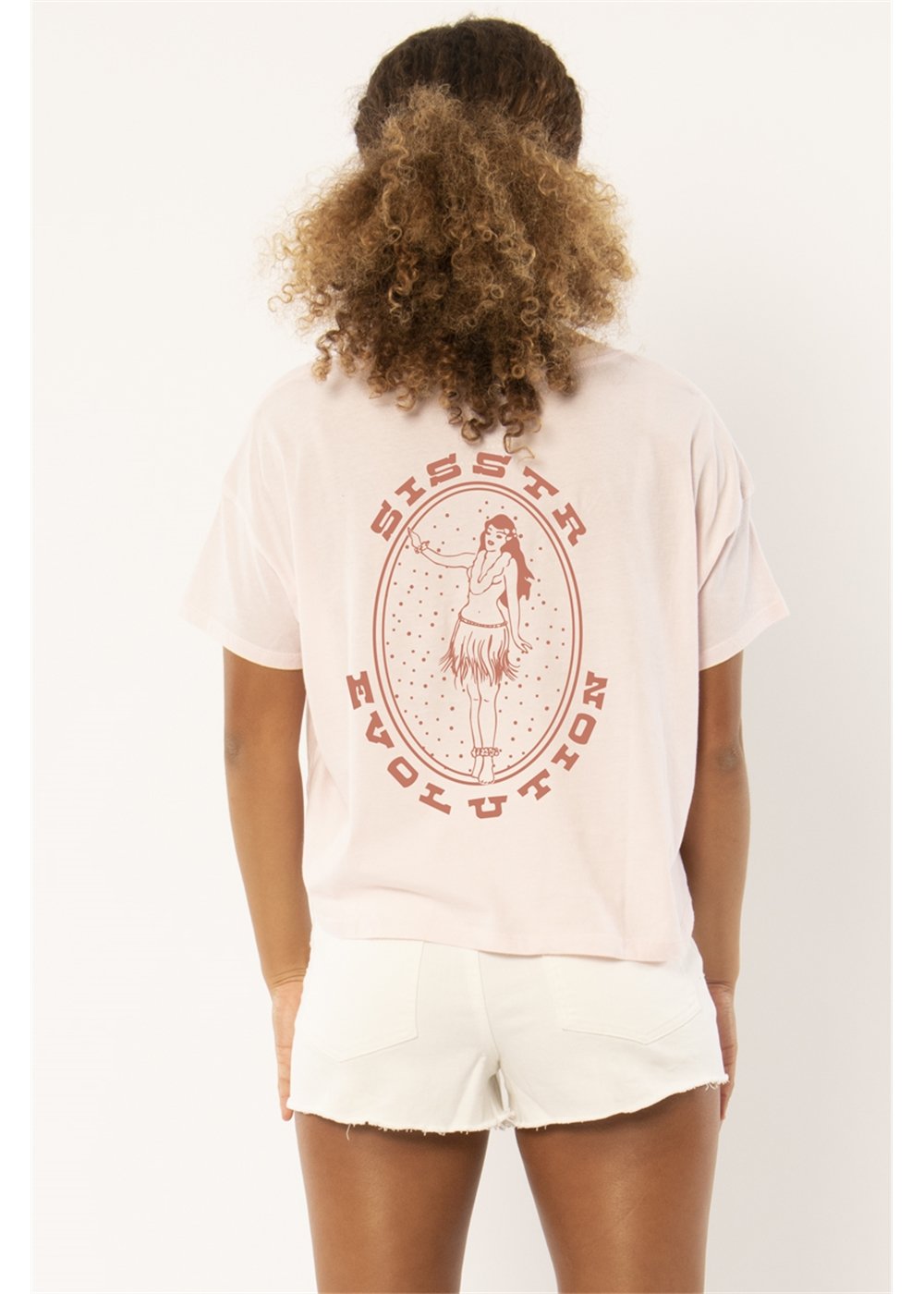 SISSTREVOLUTION HULA HULA S/S CROP KNIT TEE - PINK GLOW - $39.99 TO $20