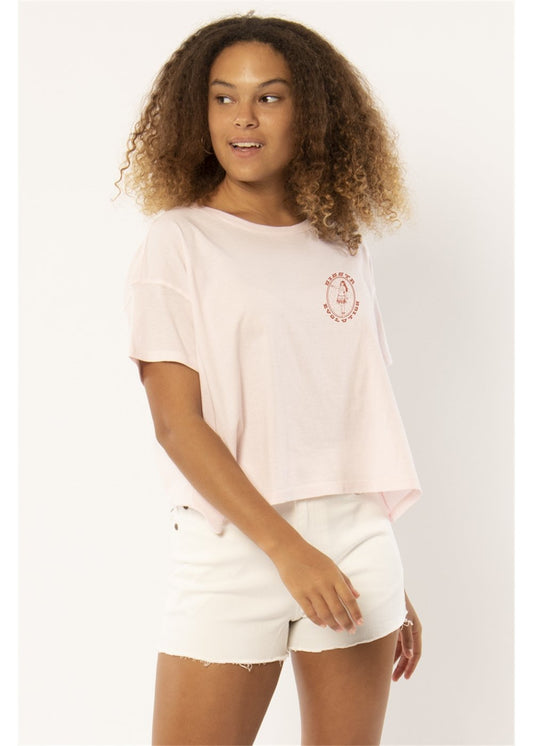 SISSTREVOLUTION HULA HULA S/S CROP KNIT TEE - PINK GLOW - $39.99 TO $20