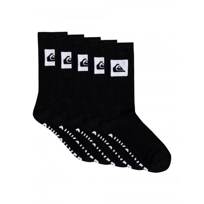 QUIKSILVER CREW SOCKS PACK 5PCE - MIXED COLOURS