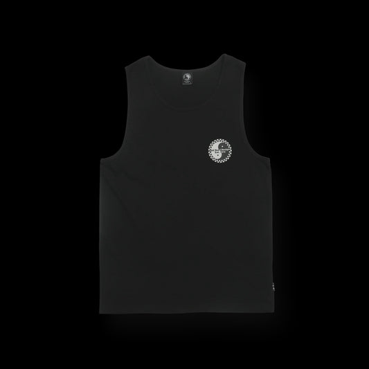 T&C ICONIC CHECKER SINGLET - BLACK