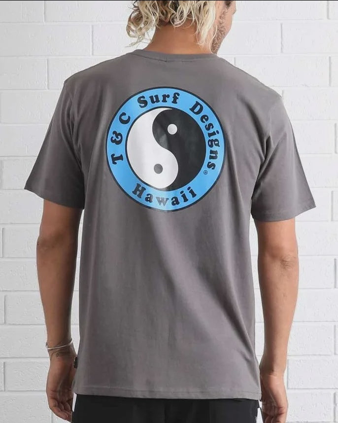 T&C OG LOGO MENS TEE - STEEL BLUE/OCEAN