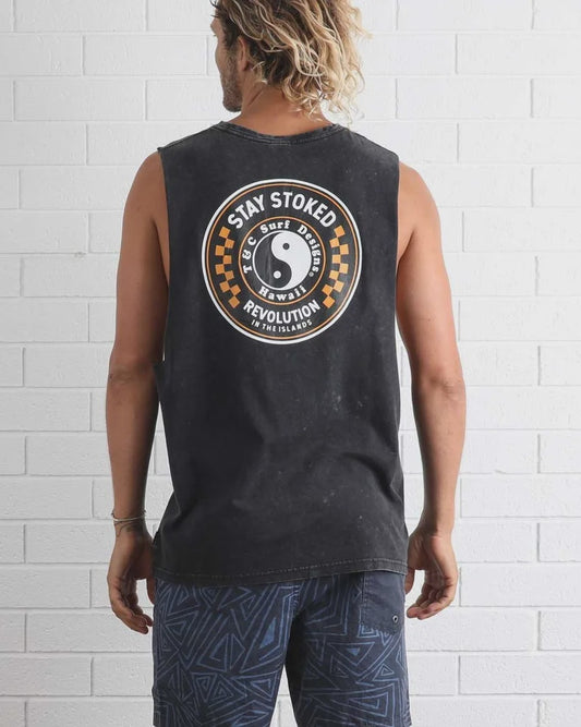 T&C BANZAI MUSCLE TEE - ACID BLACK