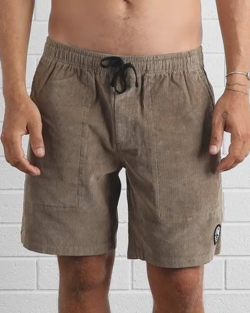 T&C STACKED CORD WALK SHORT - EARTH