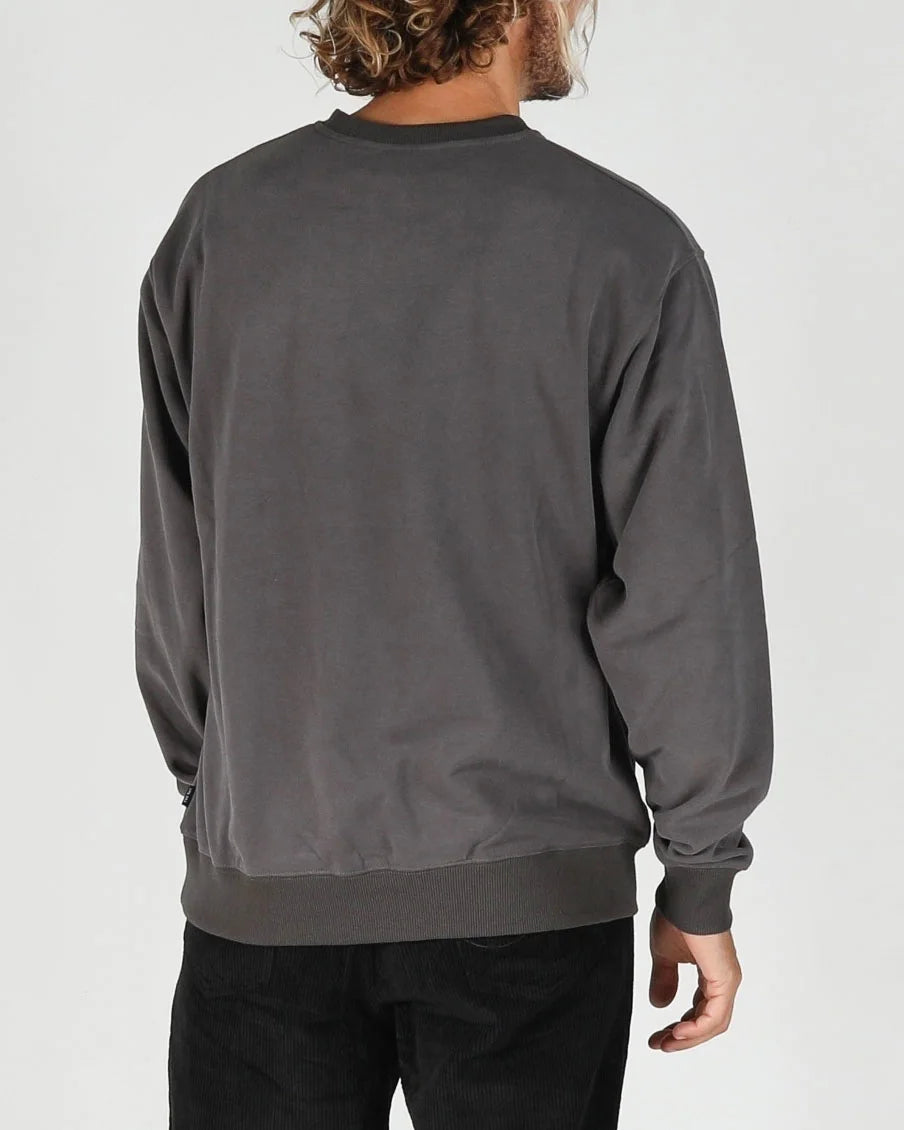 T&C DA ROCK CREW FLEECE TOP - CHARCOAL