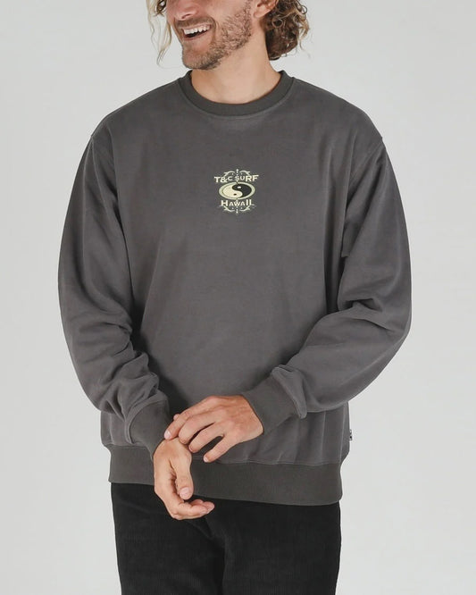 T&C DA ROCK CREW FLEECE TOP - CHARCOAL