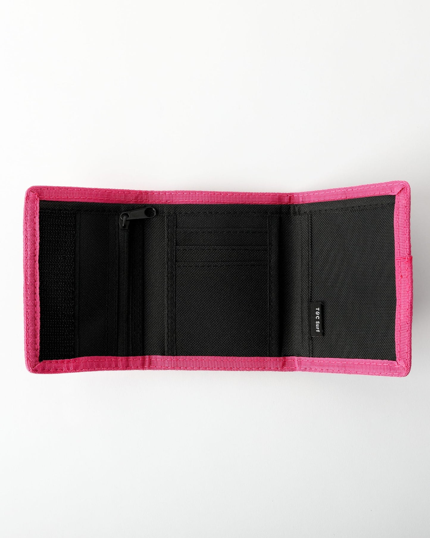 T&C NYLON VELCRO WALLET - BLACK/PINK