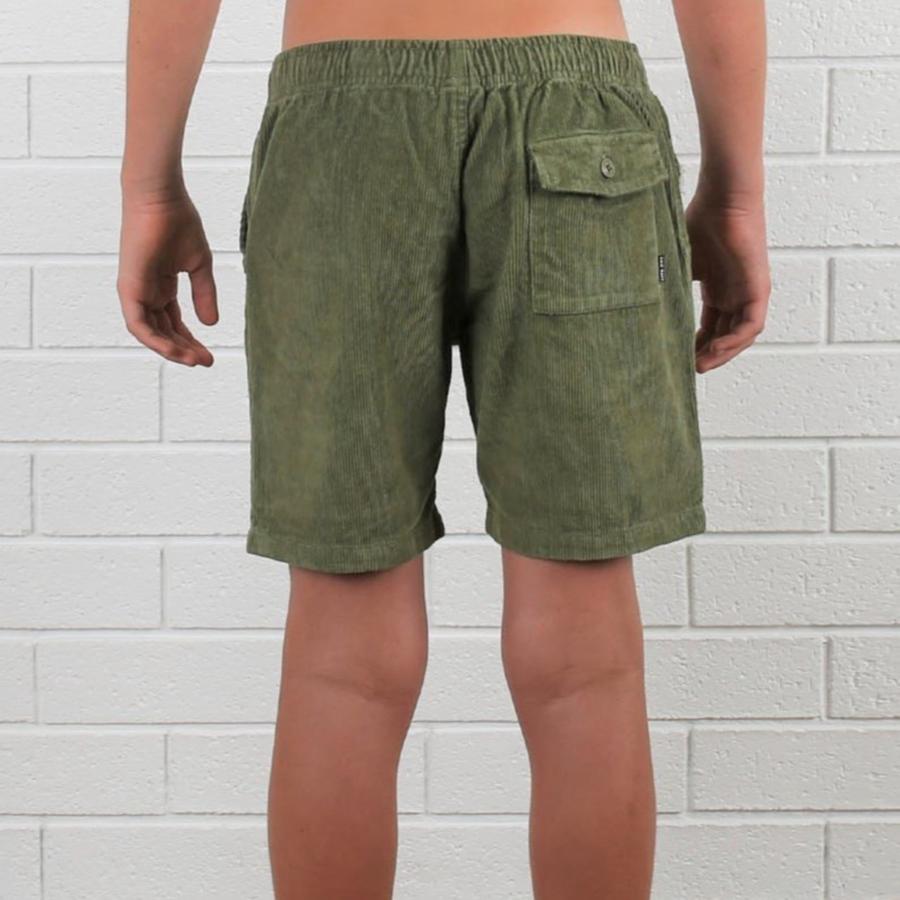 T&C BOYS WHALER CORD SHORT - MILATARY