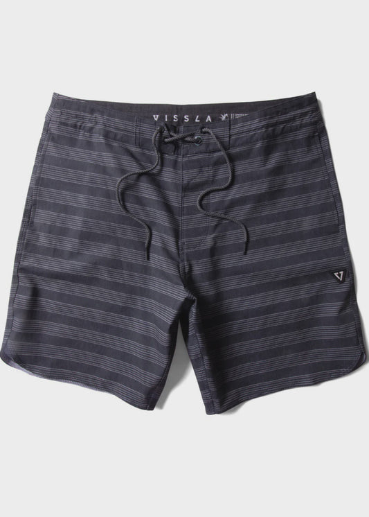 VISSLA STOKE'M 17.5" BOARDSHORT - BLACK STRIPE