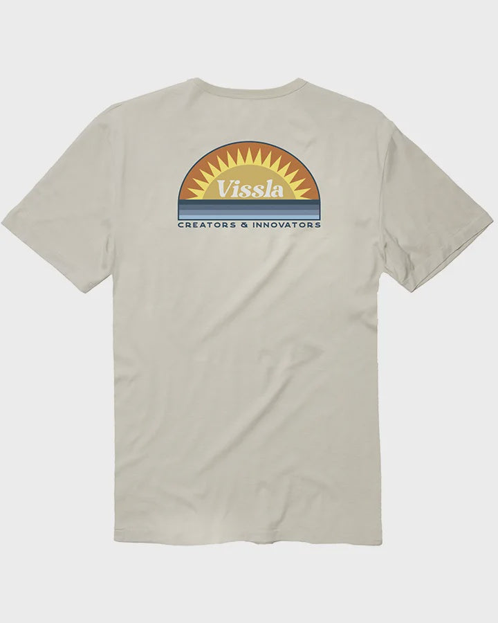 VISSLA SUNSETS VINTAGE POCKET TEE - WHITE