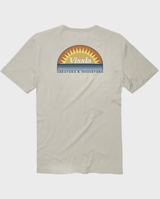 VISSLA SUNSETS VINTAGE POCKET TEE - WHITE