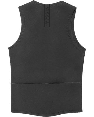 VISSLA FRONT ZIP 2/2 WETSUIT VEST - STEALTH BLACK