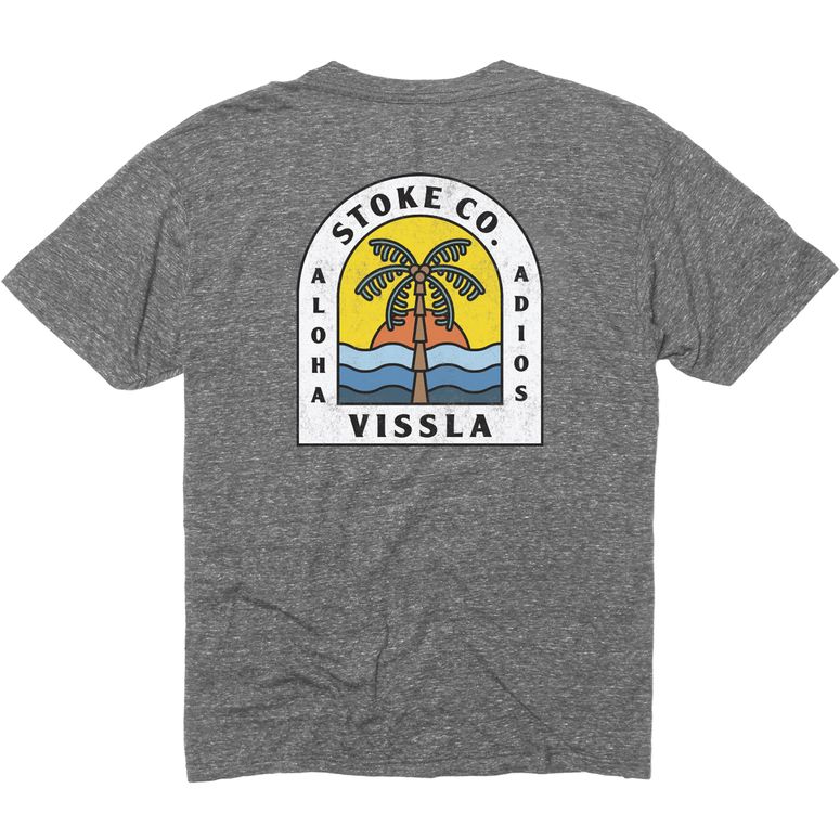 VISSLA SUNBURN BOYS TEE - GREY HEATHER