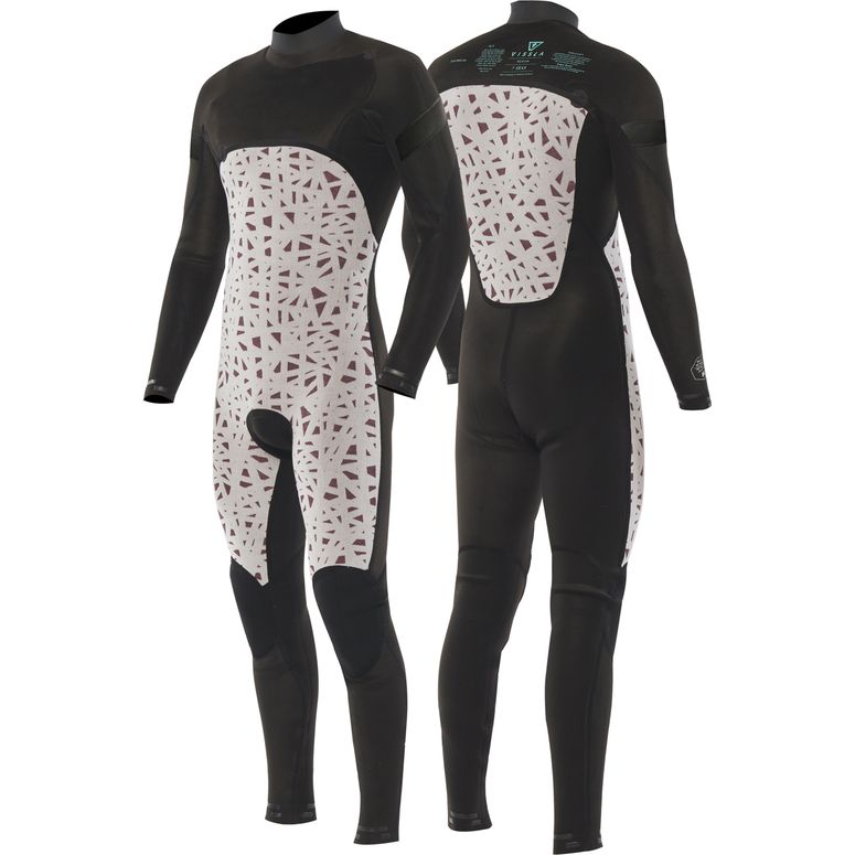 VISSLA 7 SEAS 3-2 FULL CHEST ZIP WETSUIT - CHARCOAL 2