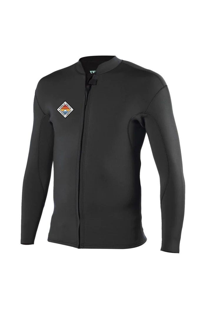 SOLID SETS 2MM FRONT ZIP WETSUIT JACKET - BLACK 2