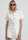 AFENDS JUNIE ORGANIC DENIM PLAYSUIT - OFF WHITE - SALE (FROM 180 TO 108)