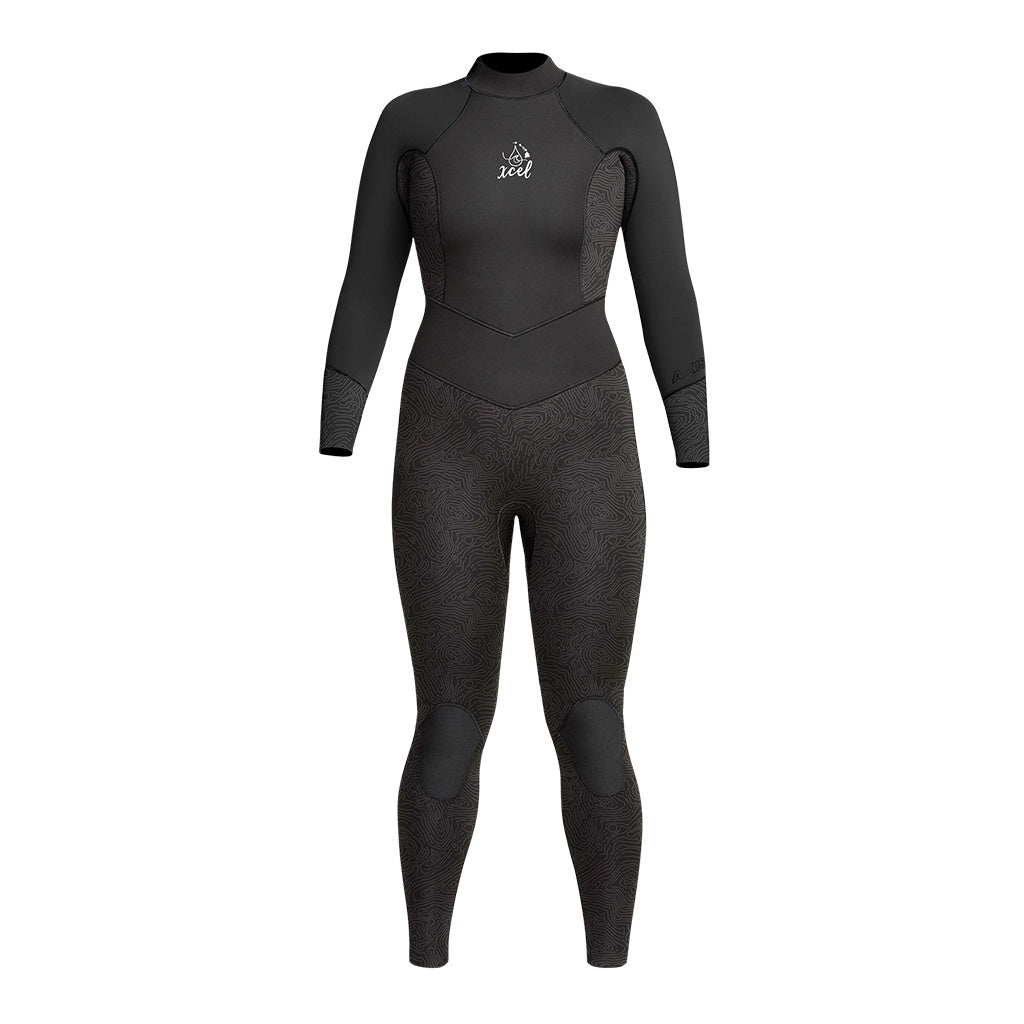 XCEL WATER INSPIRED 3/2MM FULLSUIT WETSUIT - BLACK/BLACK MAP