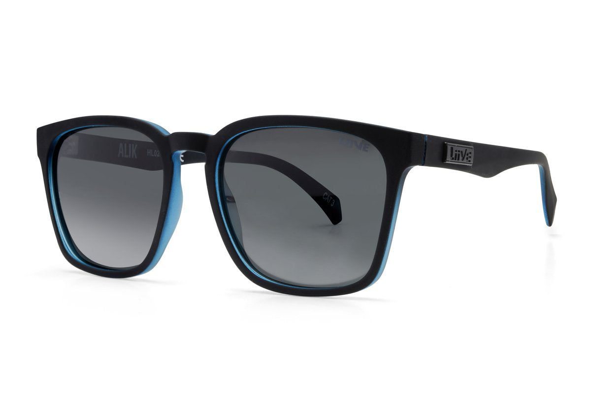 LIIVE ALIK SUNGLASSES - POLAR MATTE BLACK BLUE