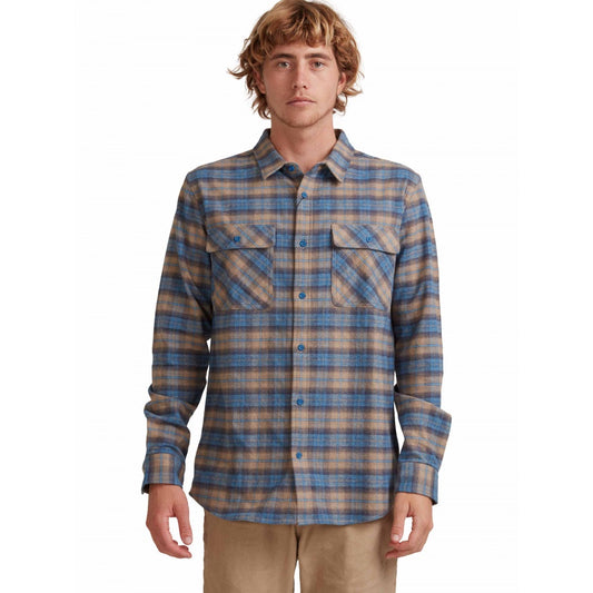 QUIKSILVER LADDERS LONG SLEEVE SHIRT - SARGASSO SEA