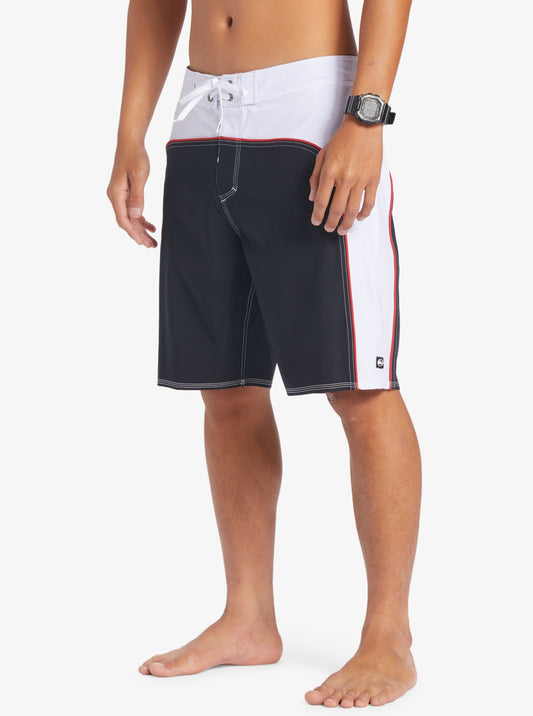 QUIKSILVER MENS SURFSILK MODULAR 20'' BOARDSHORTS- BLACK/WHITE