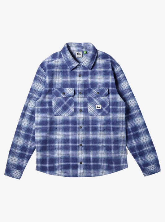 QUIKSILVER MENS SURF DAYS LONG SLEEVE FLEECE SHIRT - CROWN BLUE