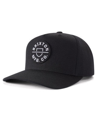 BRIXTON CREST C MED PROFILE SNAPBACK - BLACK