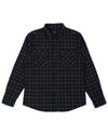 BRIXTON BOWERY L/S FLANNEL - WASHED BLACK/BLUE