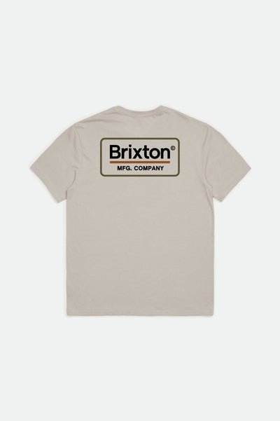 BRIXTON PALMER S/S TAILORED FIT MENS TEE - WHITE BEIGE