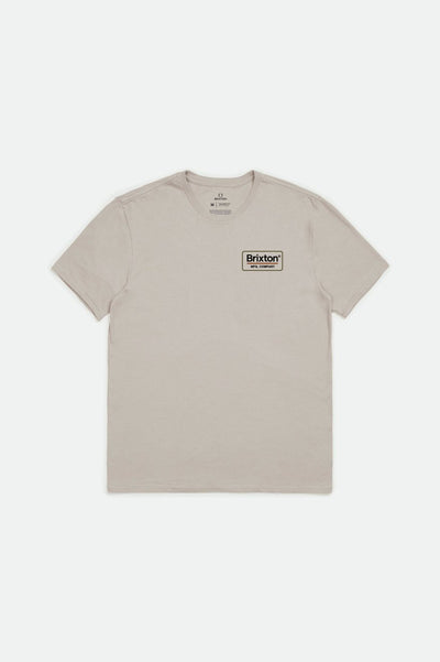 BRIXTON PALMER S/S TAILORED FIT MENS TEE - WHITE BEIGE