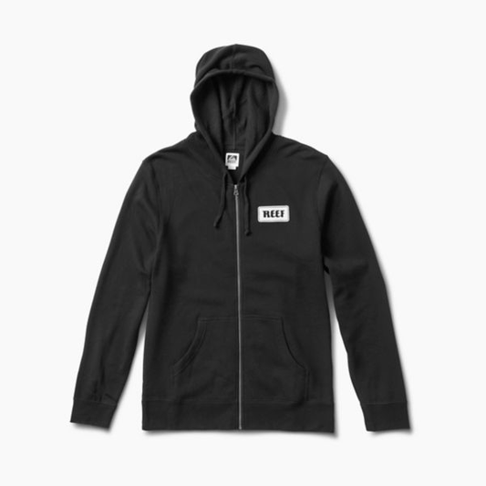 REEF CLUB FRONT ZIP HOODIE - BLACK - SALE CLEARANCE