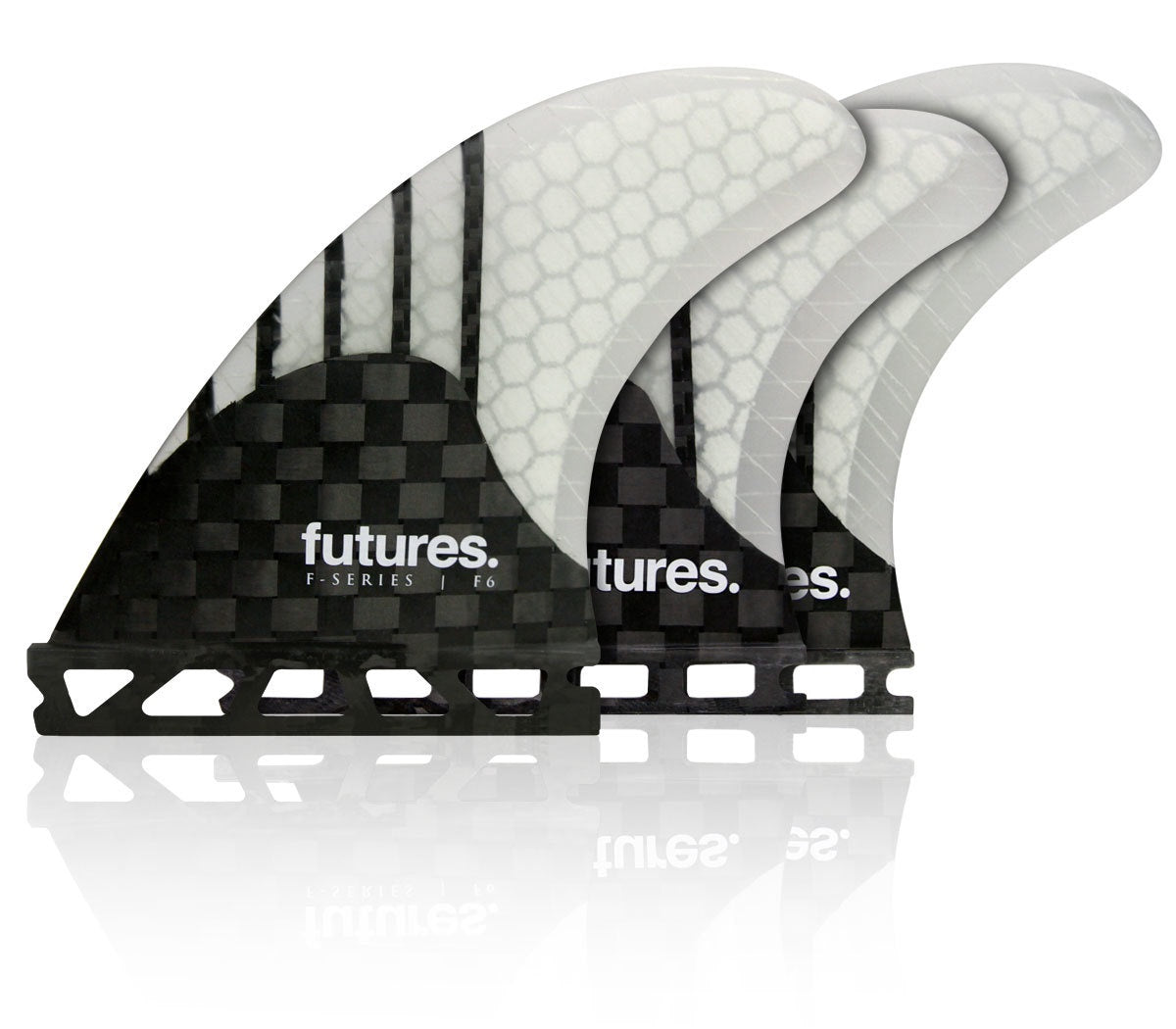 FUTURES F6 V2 GENERATION CARBON/CLEAR - 5 FIN SET