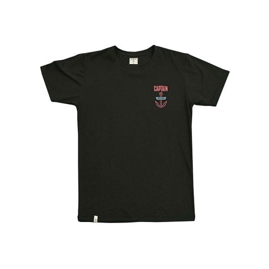 CAPTAIN FIN BOXED HOOK SS MENS TEE - BLACK