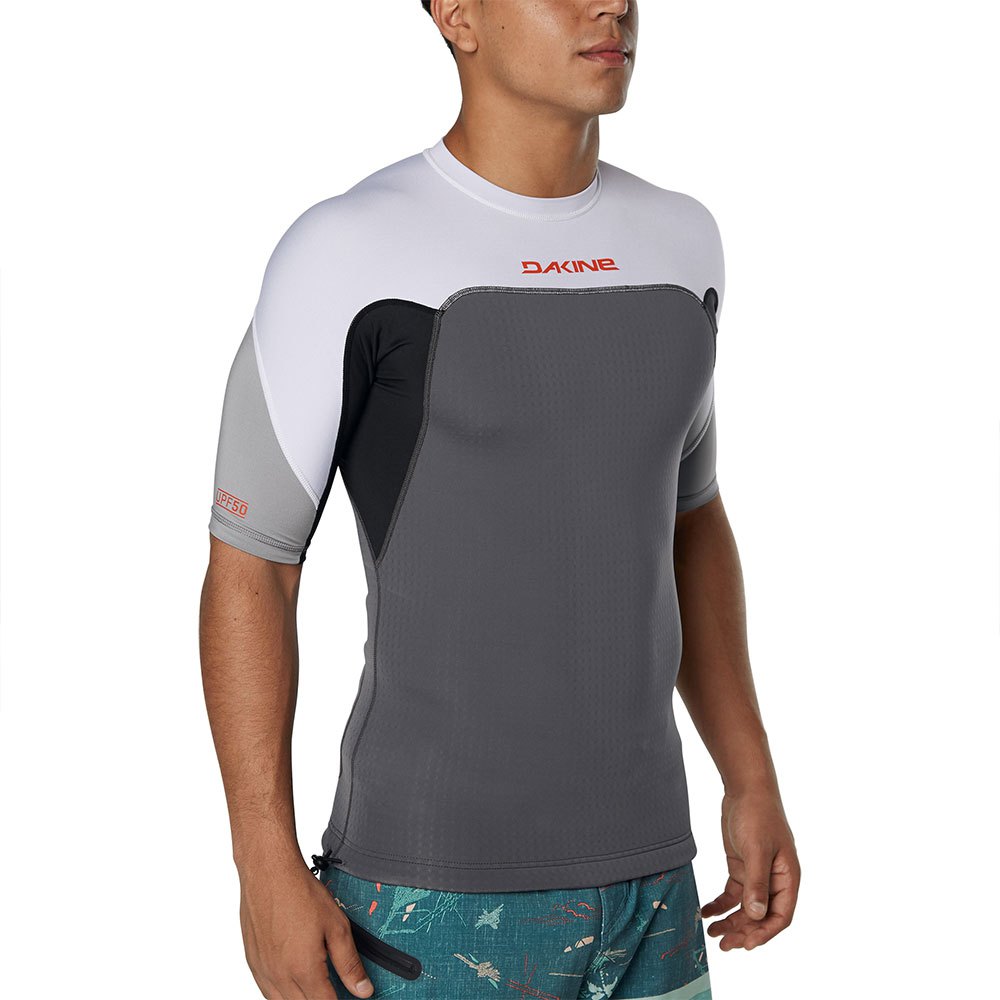 DAKINE MENS SNUG FIT S/S HEAVY DUTY RASH TOP - WHITE