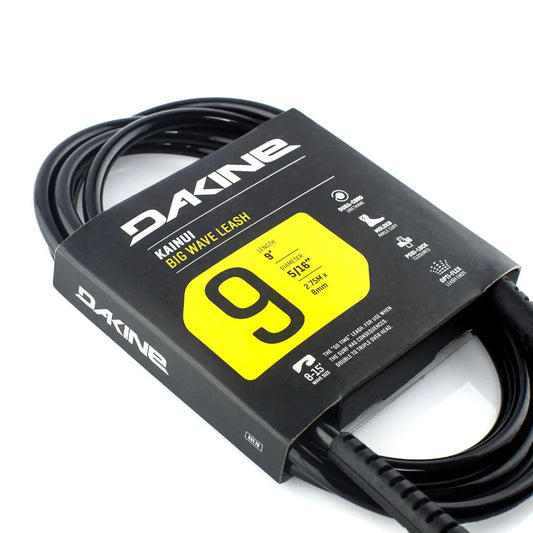 DAKINE KAINUI 9FT x 5/16 BIG WAVE LEASH - BLACK