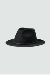 BRIXTON WESLEY PACKABLE FEDORA - WASHED BLACK