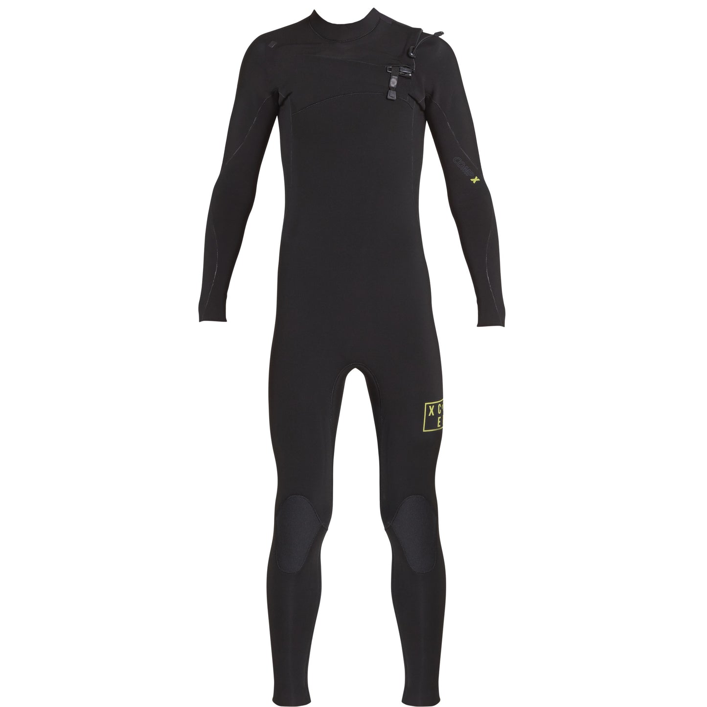 Clearance XCEL BOYS COMP X 3/2 STEAMER - CHEST ZIP - BLACK / YELLOW -ON SALE 45% off