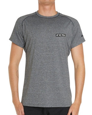 FCS HYBRID SHORT SLEEVE RASH VEST MENS - DARK GREY