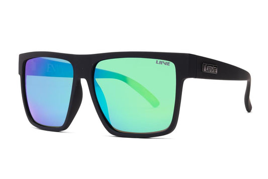 LIIVE ENVY FLOATING - MATTE BLACK BLUE MIRROR SUNGLASSES