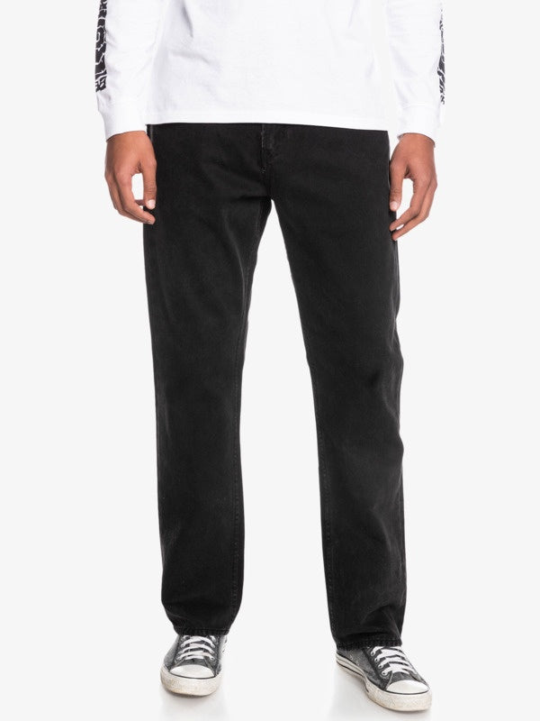 SALE CLEARANCE - QUIKSILVER WASHED BLACK ORGANIC BAGGY FIT JEANS