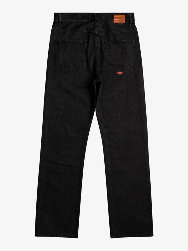 SALE CLEARANCE - QUIKSILVER WASHED BLACK ORGANIC BAGGY FIT JEANS