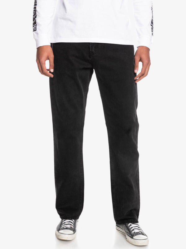 SALE CLEARANCE - QUIKSILVER WASHED BLACK ORGANIC BAGGY FIT JEANS