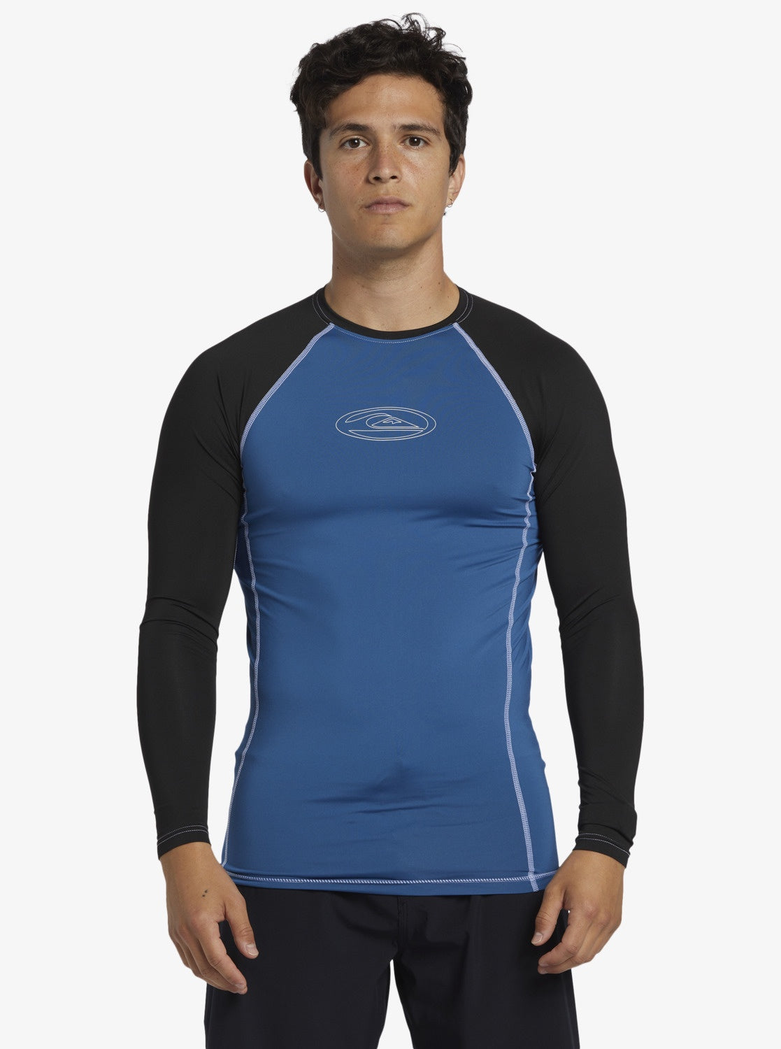 QUIKSILVER SATURN PROTECTION MENS LS RASH VEST - DARK BLUE
