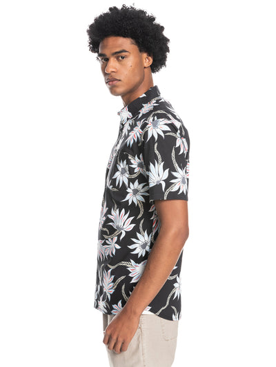 QUIKSILVER MYSTIC SESSIONS MENS FITTED SS SHIRT - BLACK