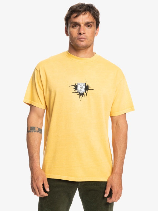 QUIKSILVER FLOWER POWER YOUNG MENS TEE - GOLDEN ROD