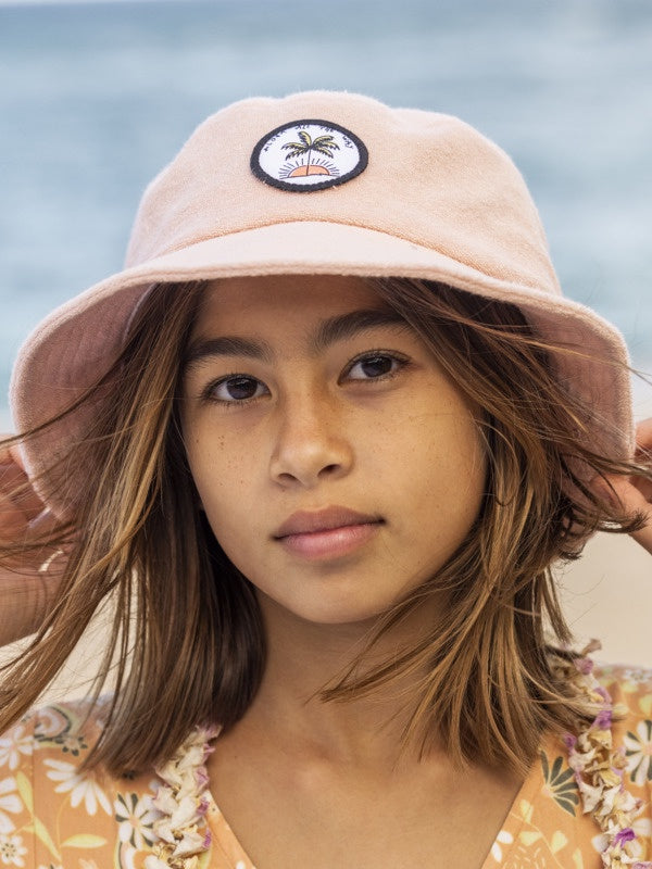 ROXY GIRLS 8-16 SALTY PINK BUCKET HAT - PAPAYA PUNCH