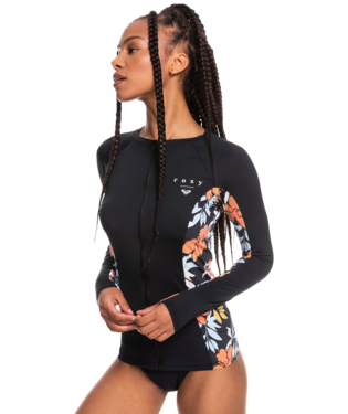 ROXY PT BEACH CLASSICS LS ZIP LYCRA  RASH SHIRT - ISLAND VIBES