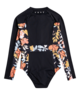ROXY WOMENS PT BEACH SPORTY LS ONE PIECE SWIM SUIT - ISLAND VIBES