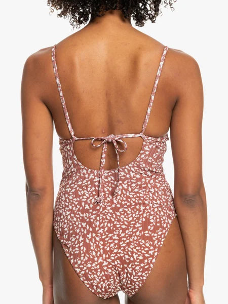 SALE CLEARANCE - ROXY RIB ROXY LOVE ONE PIECE - RUSTIC BROWN