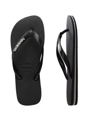 HAVAIANAS MENS RUBBER LOGO BLACK/GLACIAL WHITE HRLL9107