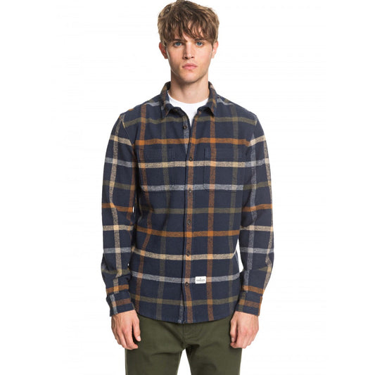 QUIKSILVER MENS CRYSTAL FOREST SUSTAINABLE LONG SLEEVE CHECKED SHIRT